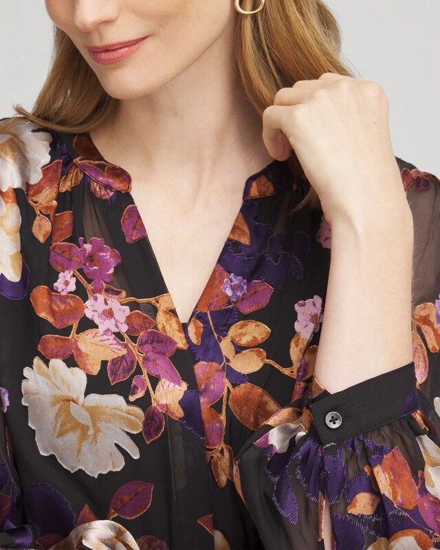 Floral Burnout Blouse - image 4
